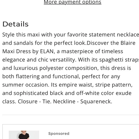 ELAN black and tan striped dress - Picture 4 of 4